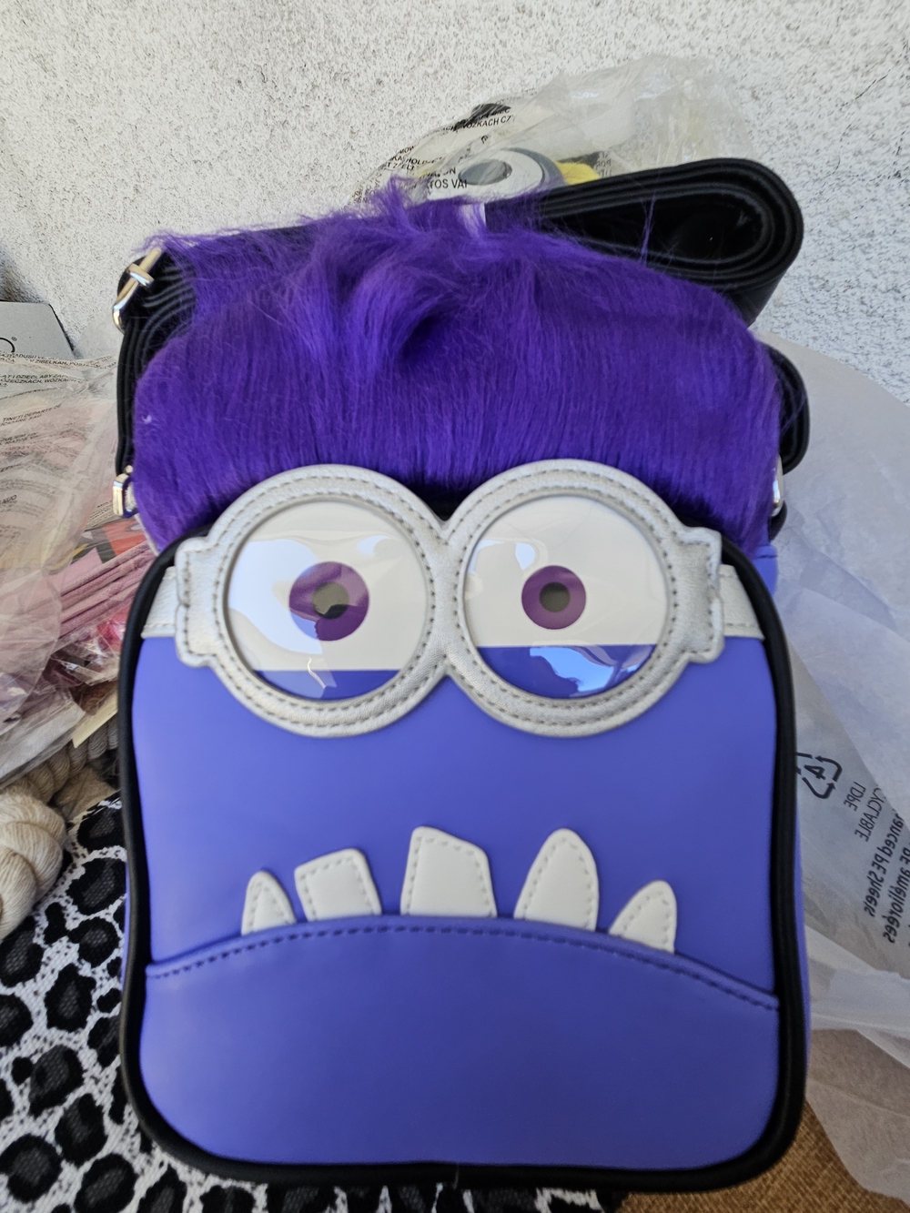 Universal Purple Furry Monster Crossbody